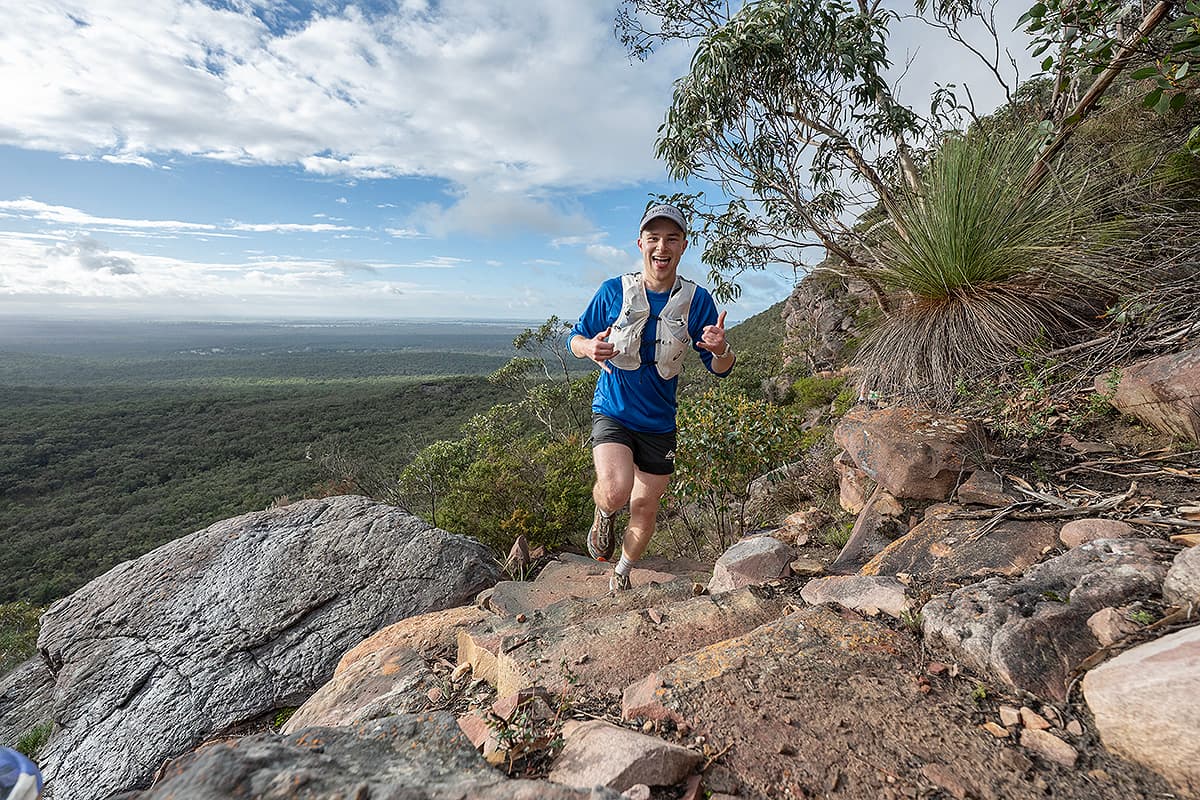 Christiaan Weitsz trail running in the mountains